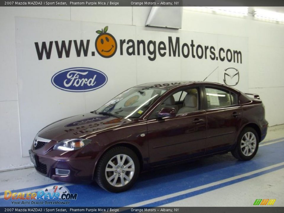 2007 Mazda MAZDA3 i Sport Sedan Phantom Purple Mica / Beige Photo #1