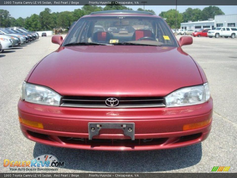 1993 Toyota Camry LE V6 Sedan Red Pearl / Beige Photo #9