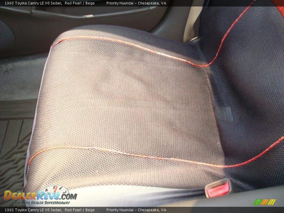 1993 Toyota Camry LE V6 Sedan Red Pearl / Beige Photo #12