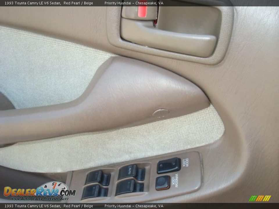 1993 Toyota Camry LE V6 Sedan Red Pearl / Beige Photo #16