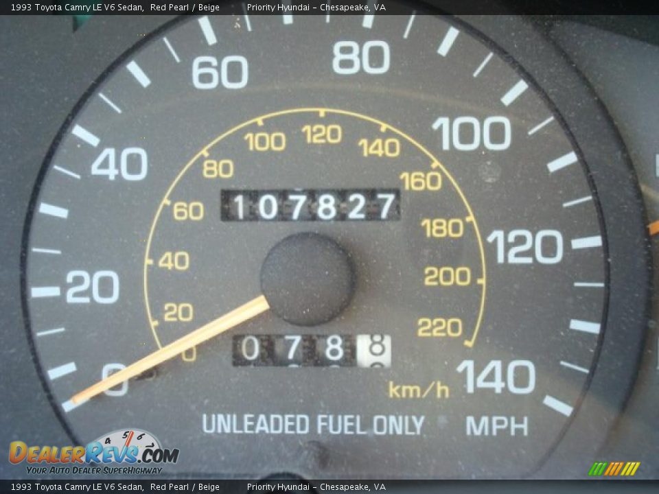 1993 Toyota Camry LE V6 Sedan Red Pearl / Beige Photo #22