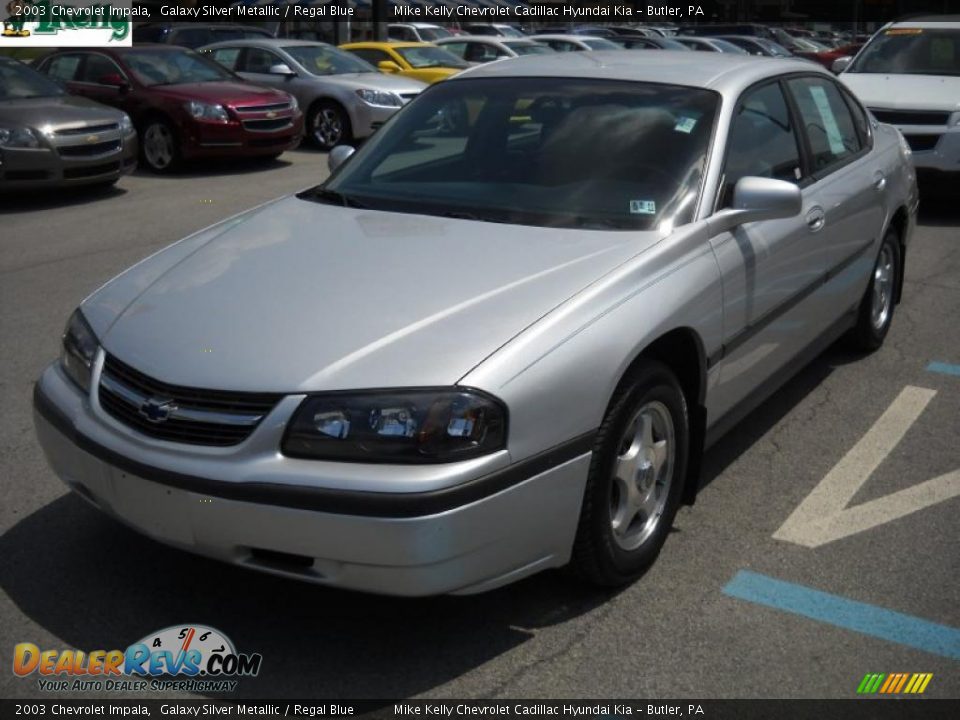 2003 Chevrolet Impala Galaxy Silver Metallic / Regal Blue Photo #14