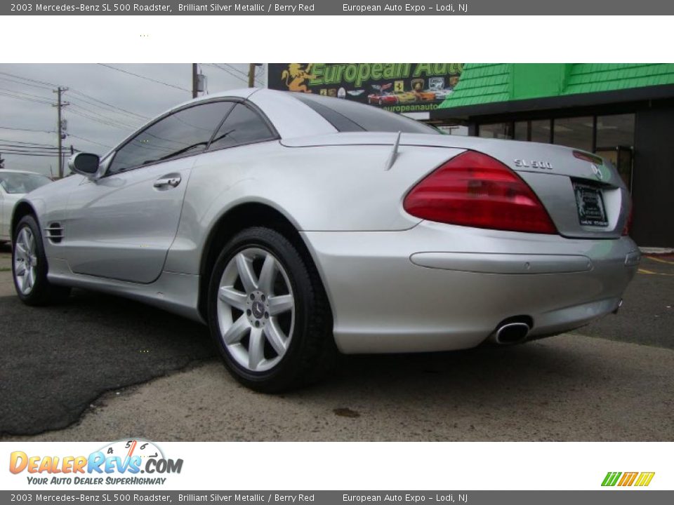 2003 Mercedes-Benz SL 500 Roadster Brilliant Silver Metallic / Berry Red Photo #3