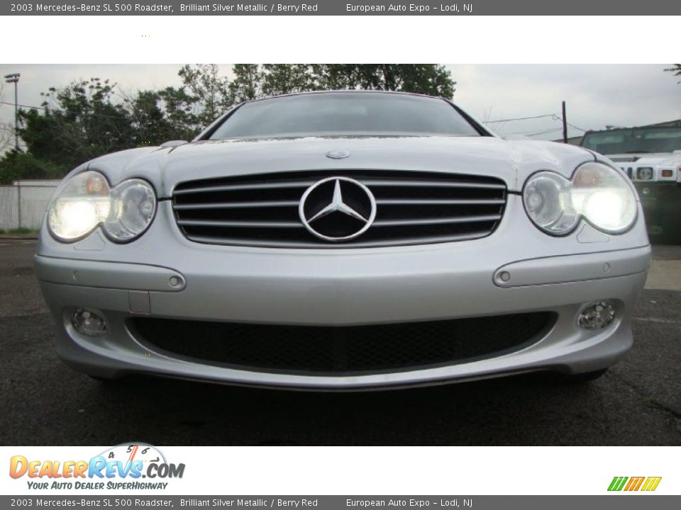 2003 Mercedes-Benz SL 500 Roadster Brilliant Silver Metallic / Berry Red Photo #7
