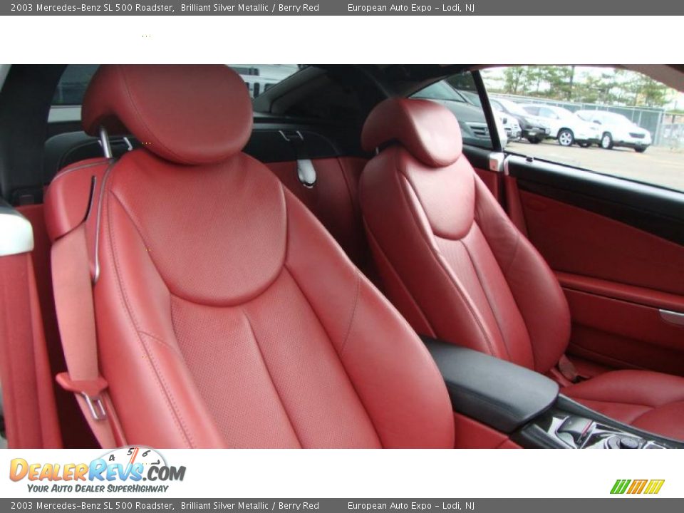 2003 Mercedes-Benz SL 500 Roadster Brilliant Silver Metallic / Berry Red Photo #12