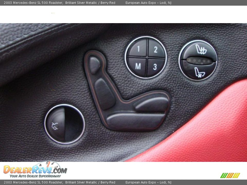 2003 Mercedes-Benz SL 500 Roadster Brilliant Silver Metallic / Berry Red Photo #19