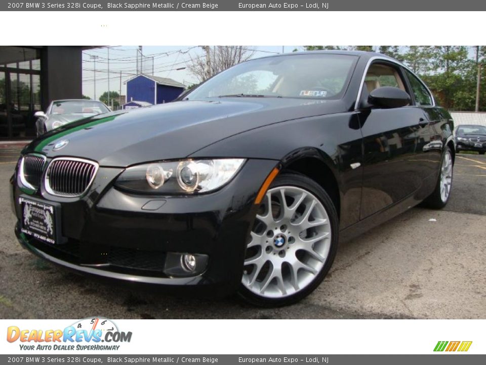 2007 BMW 3 Series 328i Coupe Black Sapphire Metallic / Cream Beige Photo #1