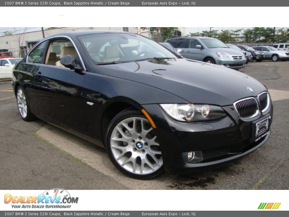2007 BMW 3 Series 328i Coupe Black Sapphire Metallic / Cream Beige Photo #2