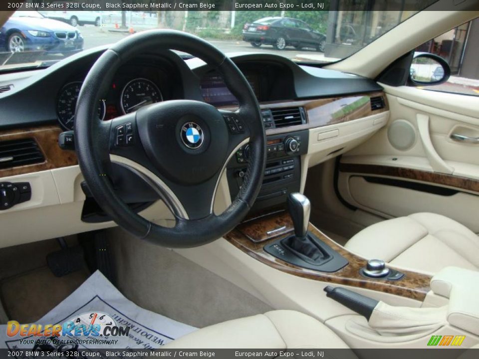 2007 BMW 3 Series 328i Coupe Black Sapphire Metallic / Cream Beige Photo #5