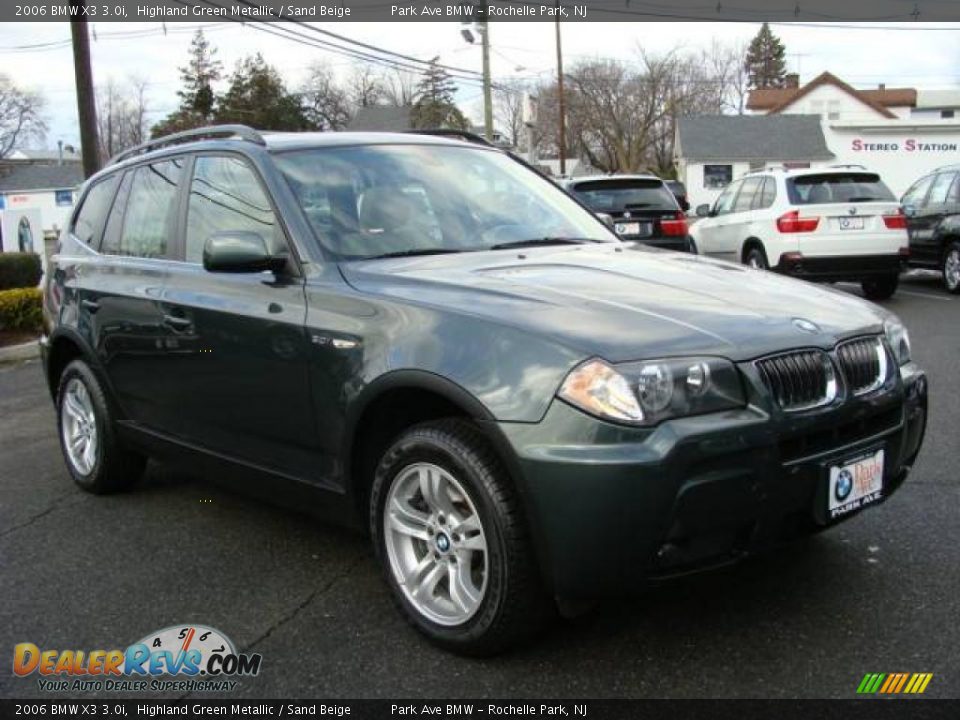 2006 BMW X3 3.0i Highland Green Metallic / Sand Beige Photo #2