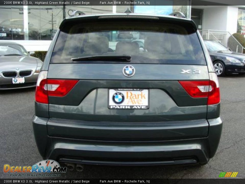 2006 BMW X3 3.0i Highland Green Metallic / Sand Beige Photo #7