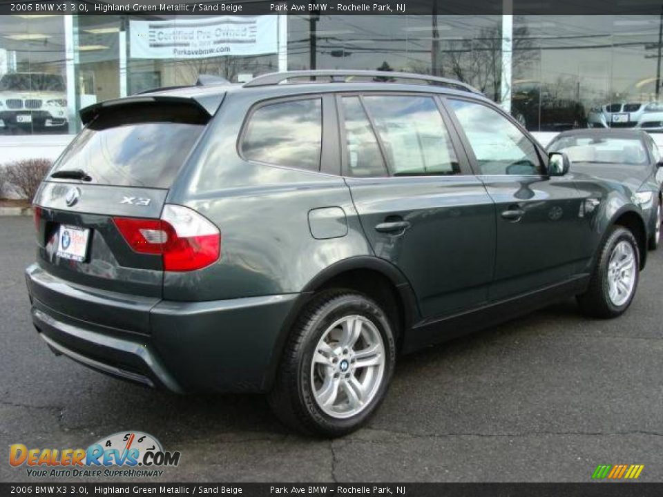 2006 BMW X3 3.0i Highland Green Metallic / Sand Beige Photo #8