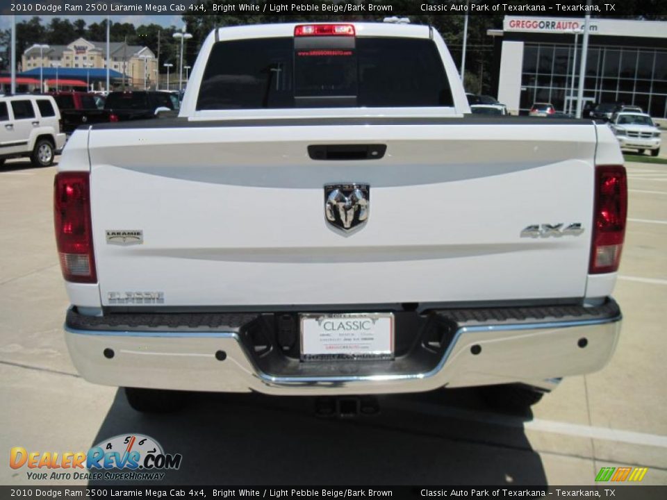 2010 Dodge Ram 2500 Laramie Mega Cab 4x4 Bright White / Light Pebble Beige/Bark Brown Photo #6