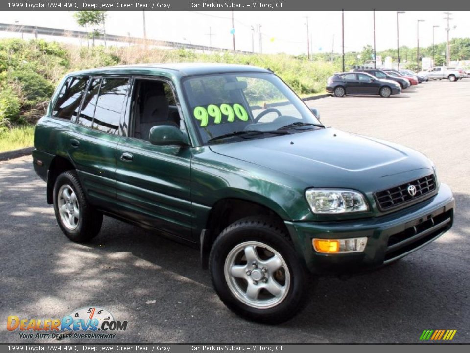 1999 Toyota RAV4 4WD Deep Jewel Green Pearl / Gray Photo #3