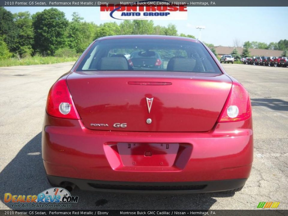 2010 Pontiac G6 Sedan Performance Red Metallic / Ebony Photo #4