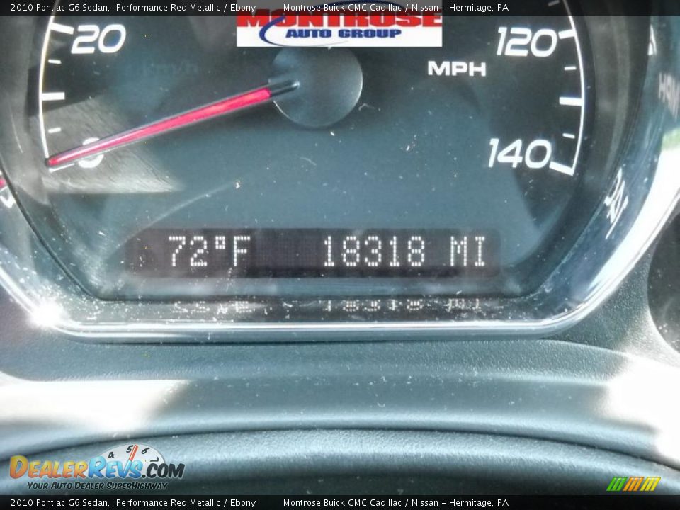 2010 Pontiac G6 Sedan Performance Red Metallic / Ebony Photo #30