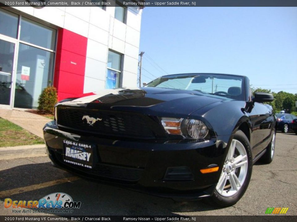2010 Ford Mustang V6 Convertible Black / Charcoal Black Photo #3