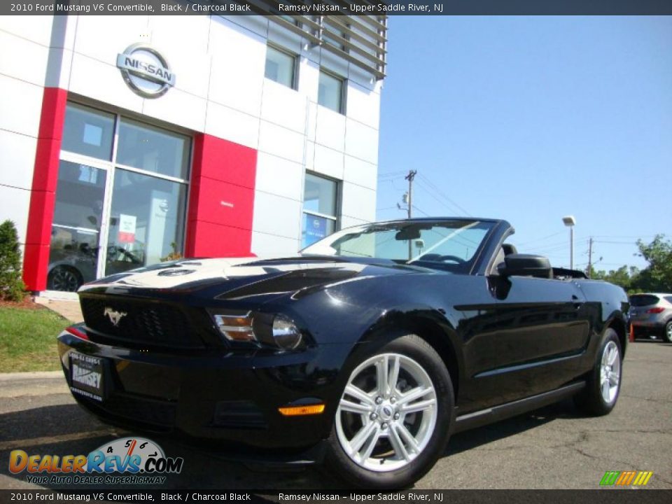 2010 Ford Mustang V6 Convertible Black / Charcoal Black Photo #4