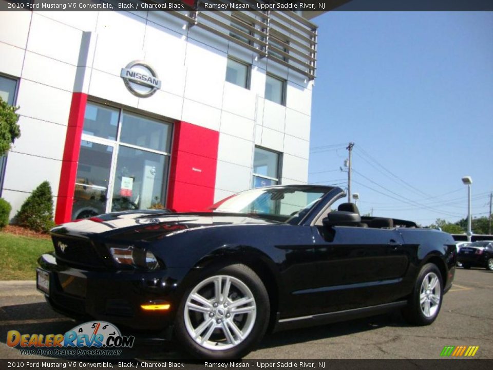 2010 Ford Mustang V6 Convertible Black / Charcoal Black Photo #5