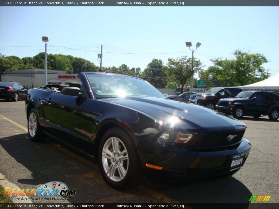 2010 Ford Mustang V6 Convertible Black / Charcoal Black Photo #13