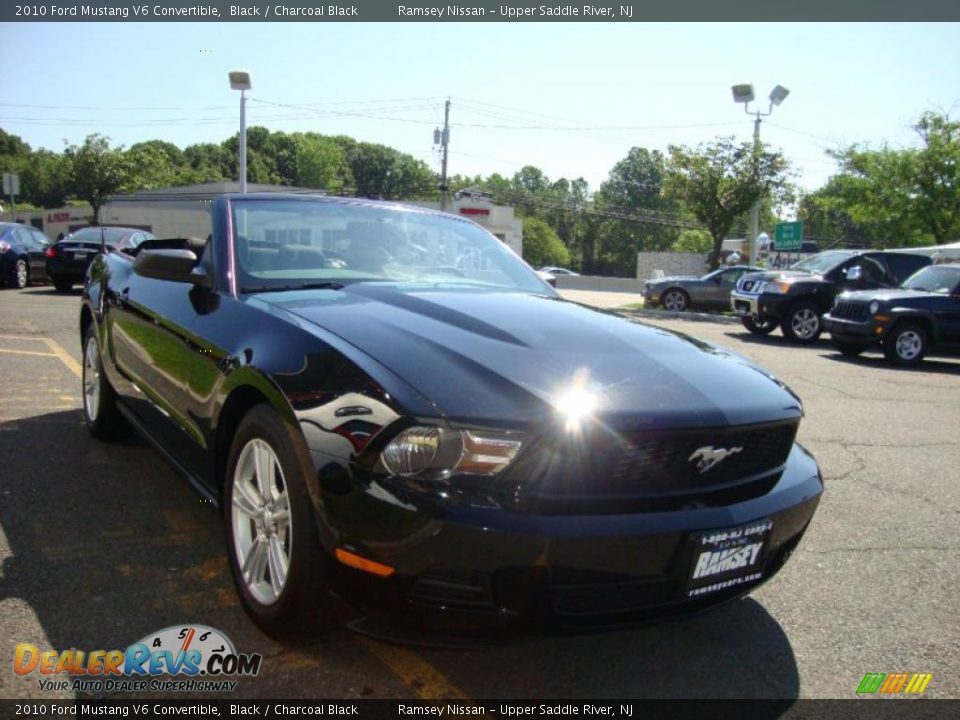 2010 Ford Mustang V6 Convertible Black / Charcoal Black Photo #14