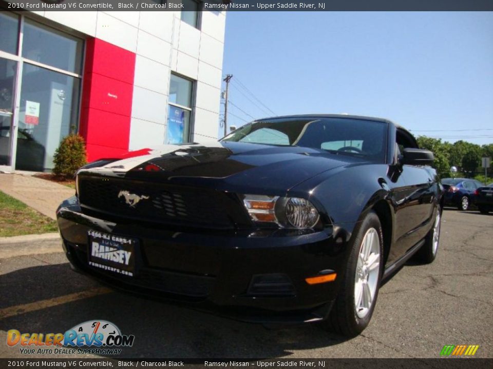 2010 Ford Mustang V6 Convertible Black / Charcoal Black Photo #16