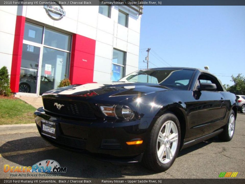 2010 Ford Mustang V6 Convertible Black / Charcoal Black Photo #17