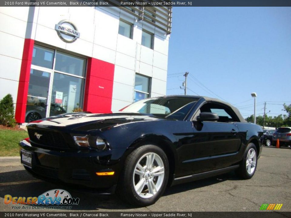 2010 Ford Mustang V6 Convertible Black / Charcoal Black Photo #18