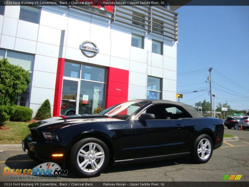 2010 Ford Mustang V6 Convertible Black / Charcoal Black Photo #19