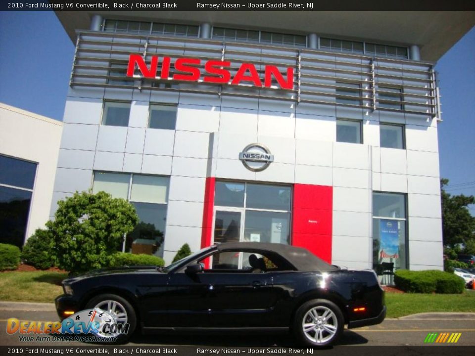 2010 Ford Mustang V6 Convertible Black / Charcoal Black Photo #20