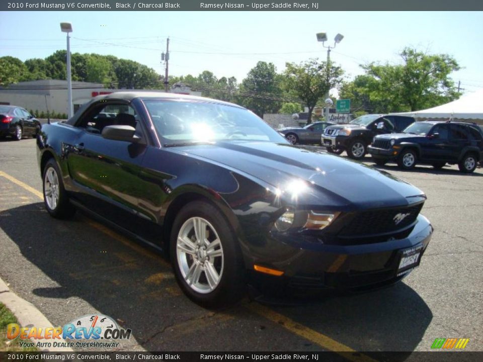 2010 Ford Mustang V6 Convertible Black / Charcoal Black Photo #27