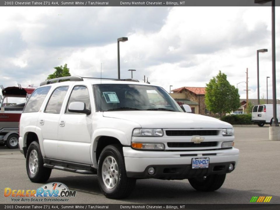 2003 Chevrolet Tahoe Z71 4x4 Summit White / Tan/Neutral Photo #2