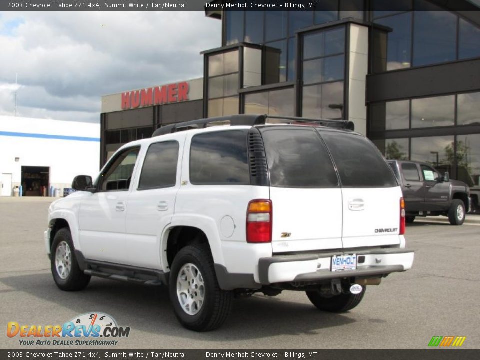 2003 Chevrolet Tahoe Z71 4x4 Summit White / Tan/Neutral Photo #3