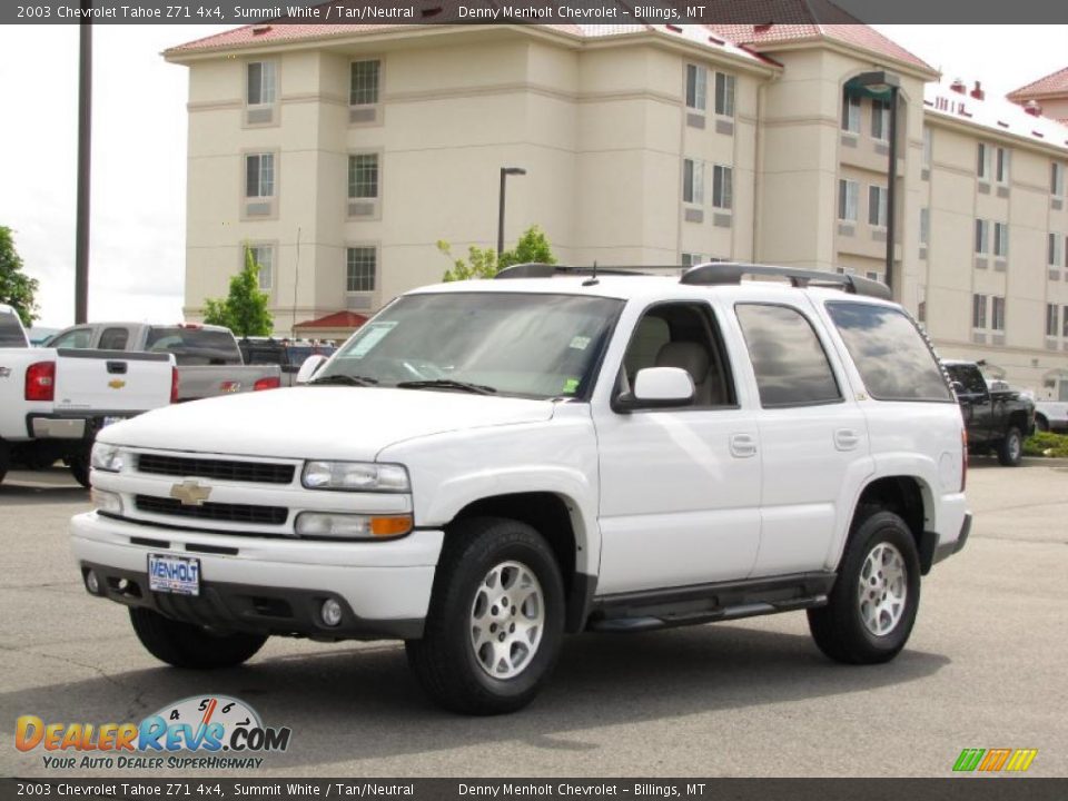 2003 Chevrolet Tahoe Z71 4x4 Summit White / Tan/Neutral Photo #11