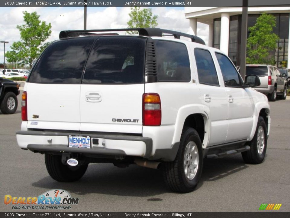 2003 Chevrolet Tahoe Z71 4x4 Summit White / Tan/Neutral Photo #13