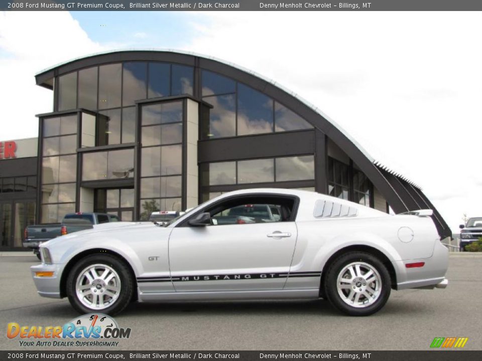 2008 Ford Mustang GT Premium Coupe Brilliant Silver Metallic / Dark Charcoal Photo #1