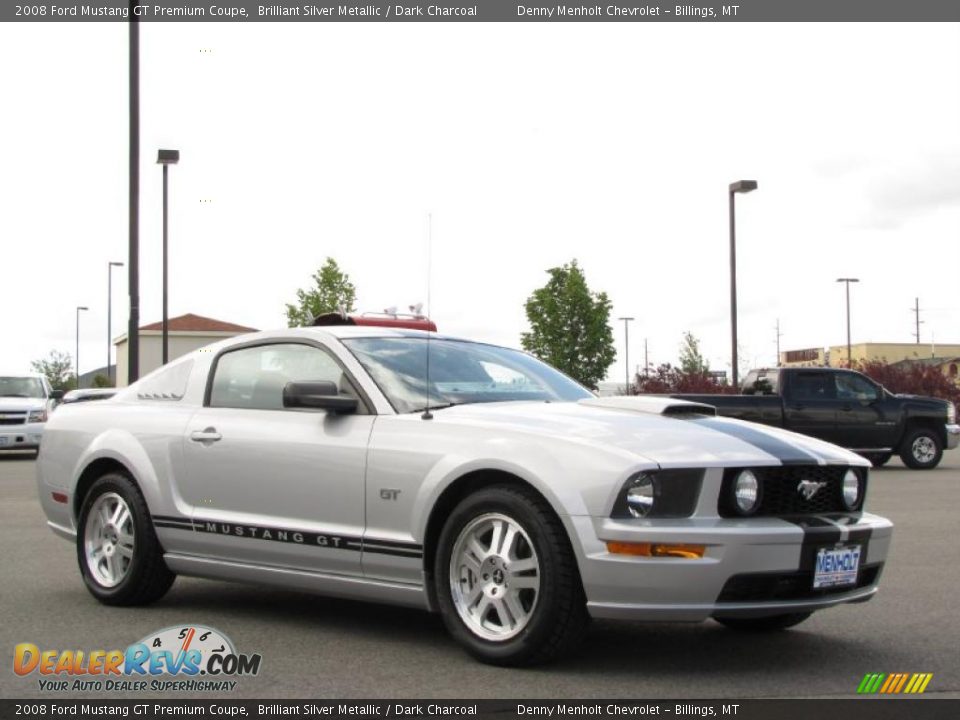 2008 Ford Mustang GT Premium Coupe Brilliant Silver Metallic / Dark Charcoal Photo #2