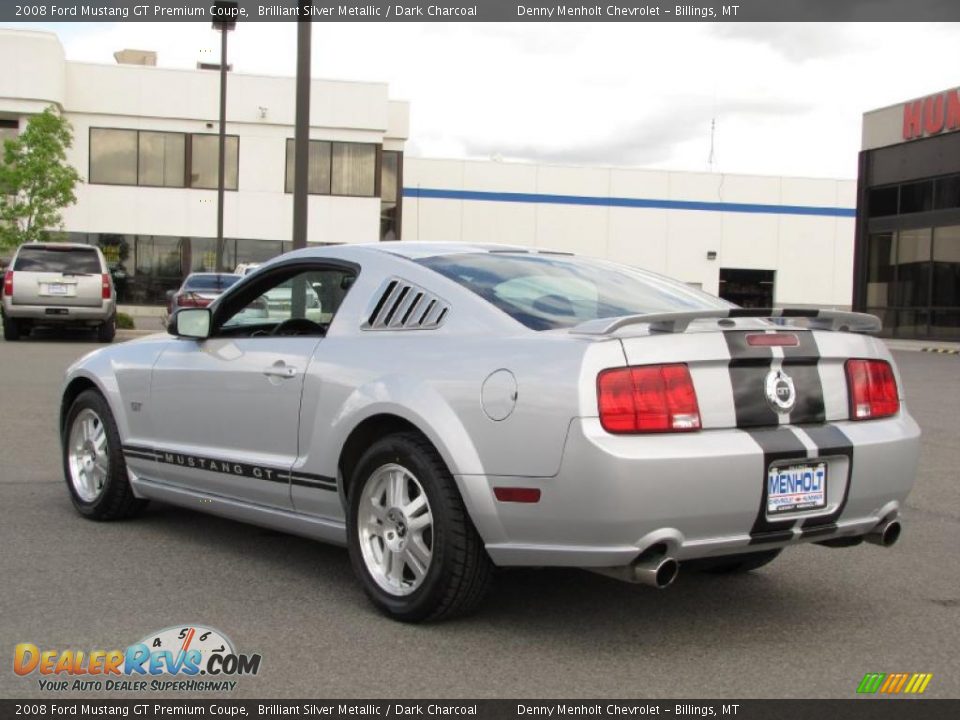 2008 Ford Mustang GT Premium Coupe Brilliant Silver Metallic / Dark Charcoal Photo #3