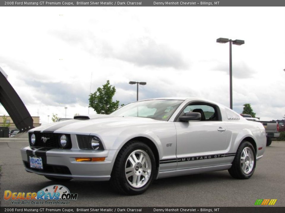 2008 Ford Mustang GT Premium Coupe Brilliant Silver Metallic / Dark Charcoal Photo #12