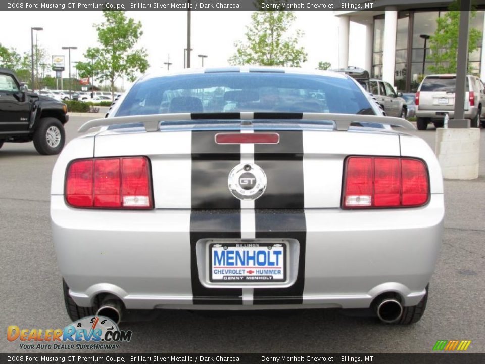 2008 Ford Mustang GT Premium Coupe Brilliant Silver Metallic / Dark Charcoal Photo #16