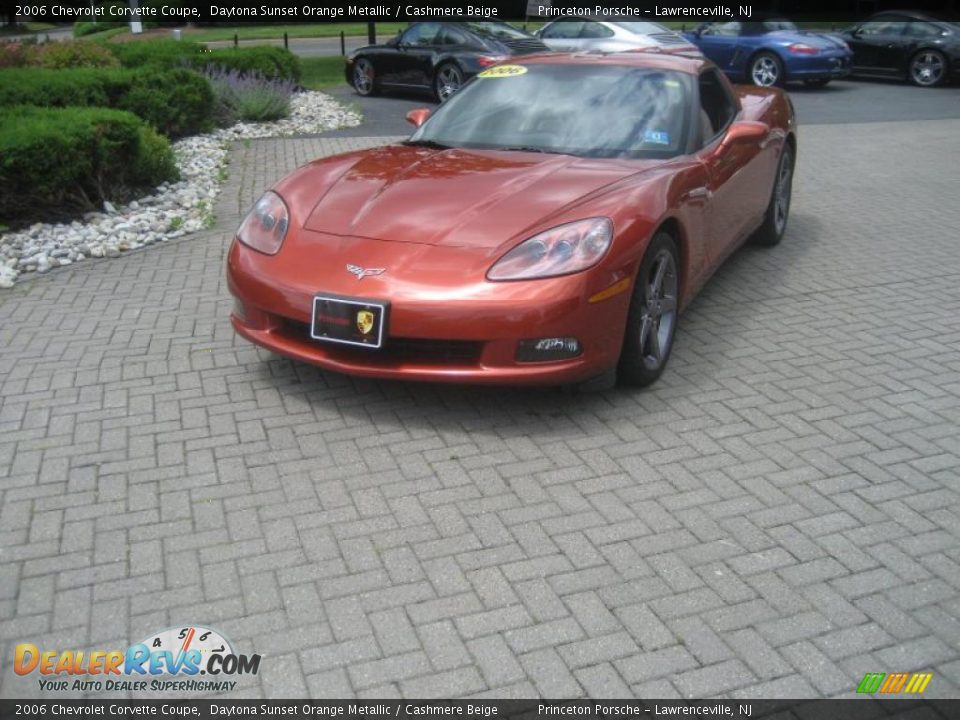 2006 Chevrolet Corvette Coupe Daytona Sunset Orange Metallic / Cashmere Beige Photo #2