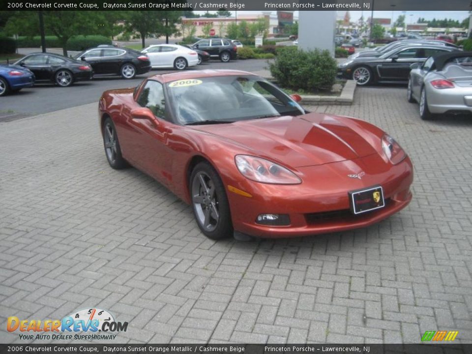 2006 Chevrolet Corvette Coupe Daytona Sunset Orange Metallic / Cashmere Beige Photo #8