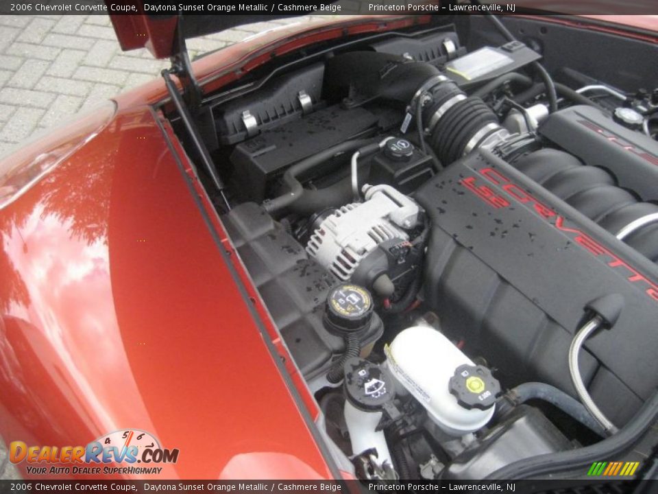 2006 Chevrolet Corvette Coupe Daytona Sunset Orange Metallic / Cashmere Beige Photo #35
