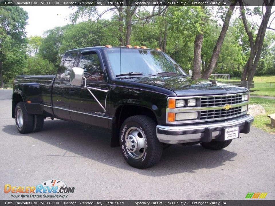 1989 Chevrolet C/K 3500 C3500 Silverado Extended Cab Black / Red Photo #1