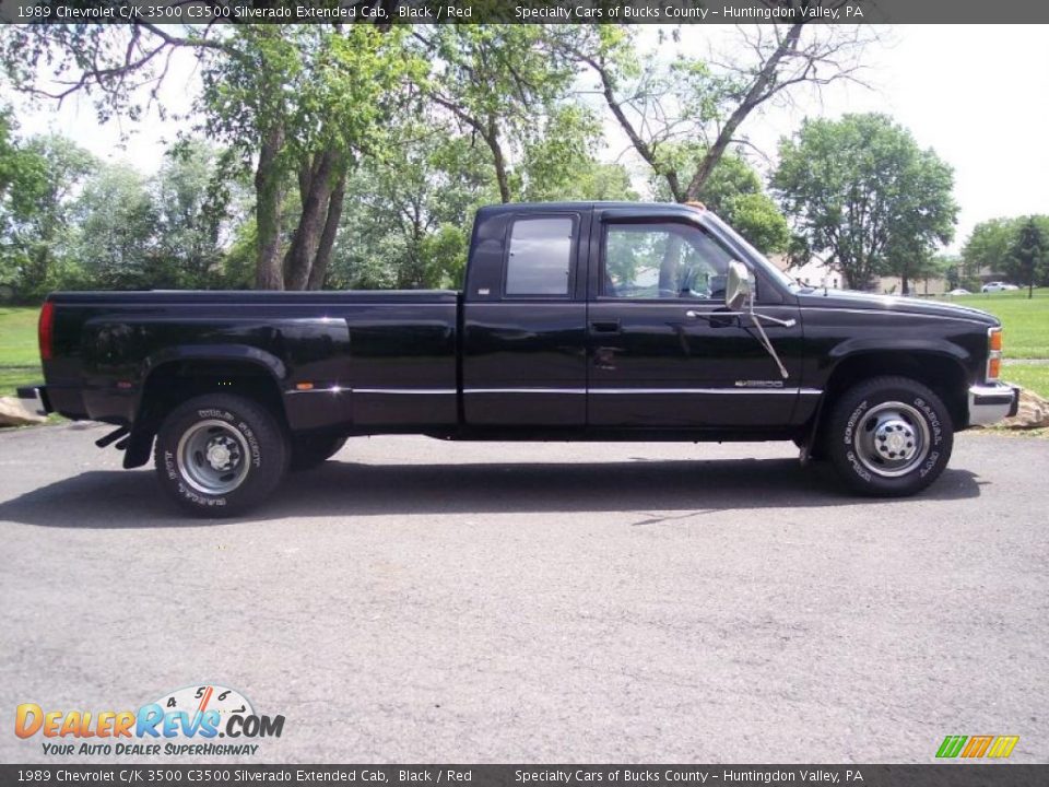 1989 Chevrolet C/K 3500 C3500 Silverado Extended Cab Black / Red Photo #5