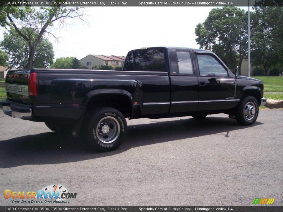 1989 Chevrolet C/K 3500 C3500 Silverado Extended Cab Black / Red Photo #6