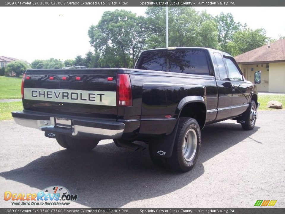 1989 Chevrolet C/K 3500 C3500 Silverado Extended Cab Black / Red Photo #7