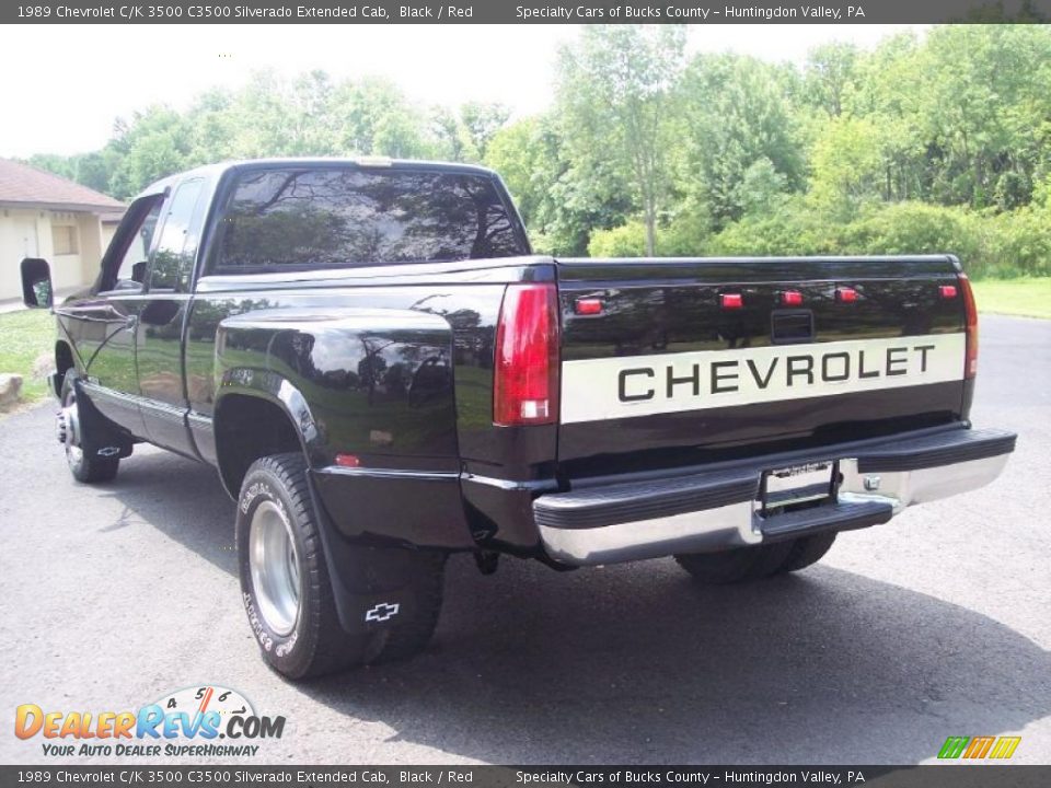 1989 Chevrolet C/K 3500 C3500 Silverado Extended Cab Black / Red Photo #9