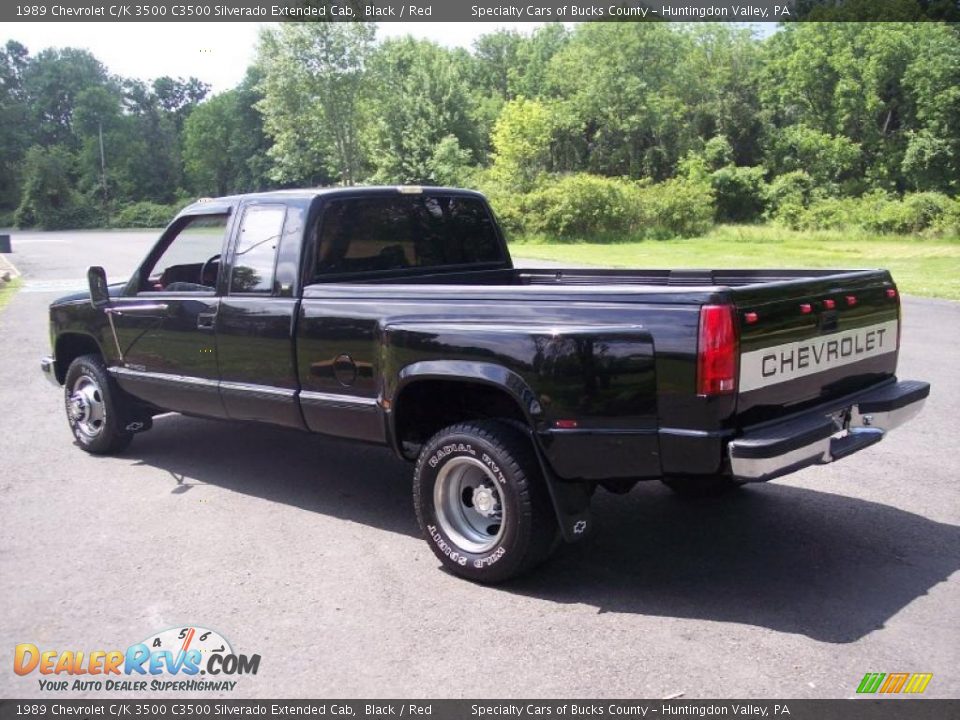 1989 Chevrolet C/K 3500 C3500 Silverado Extended Cab Black / Red Photo #10