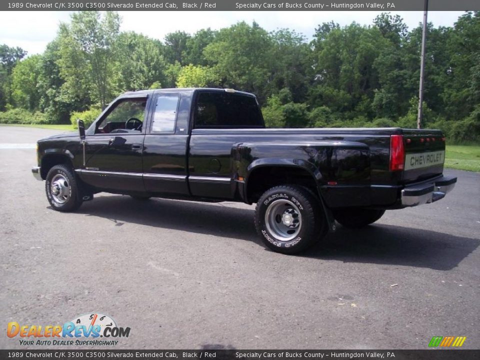 1989 Chevrolet C/K 3500 C3500 Silverado Extended Cab Black / Red Photo #11